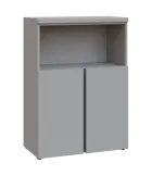 MHN 3 - 8DN kancelářská skříň, 2-dveřová/nika, 1120x800x400, šedá